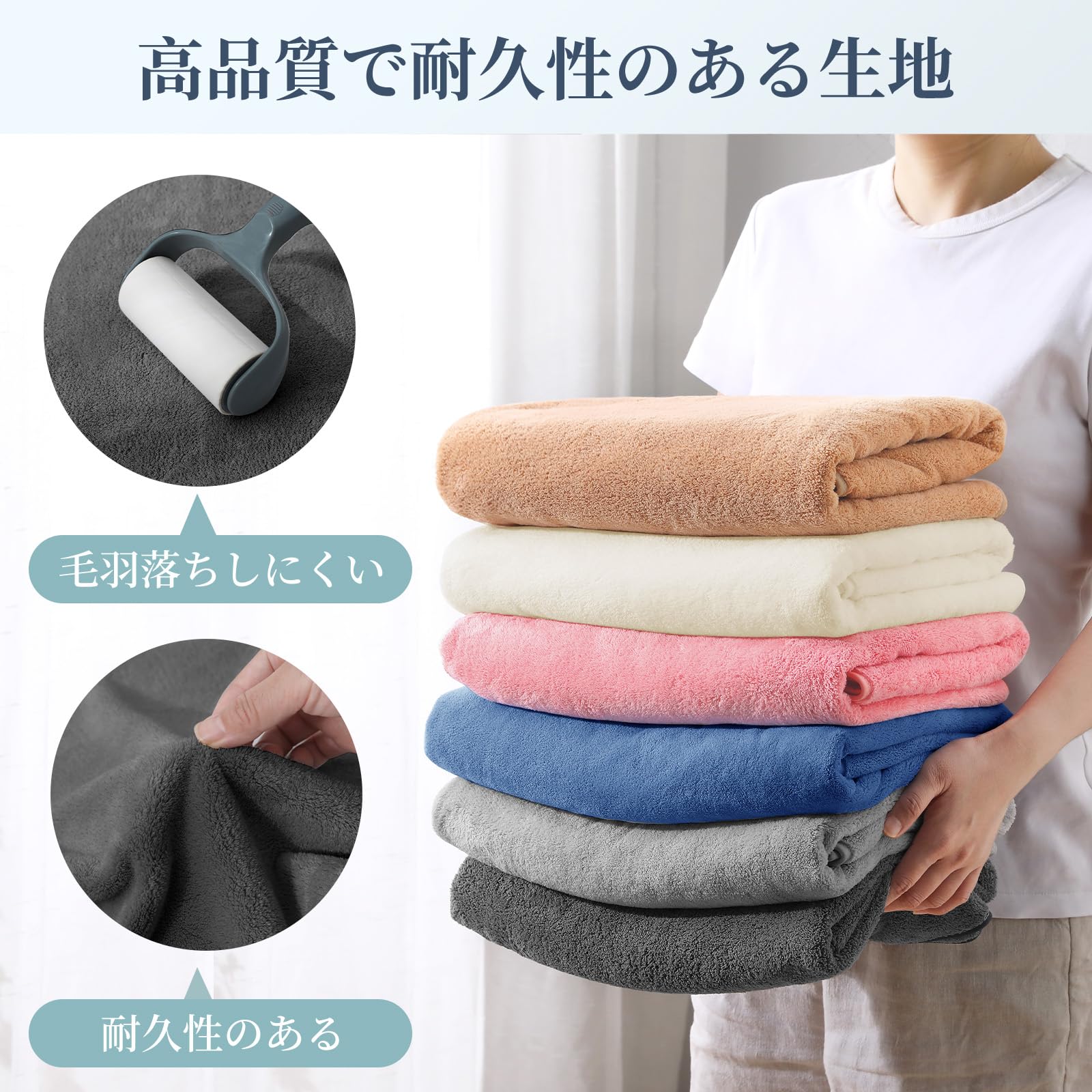 Amazon｜HEVUMYI フェイスタオル 6枚セット ふわふわ ホテル仕様
